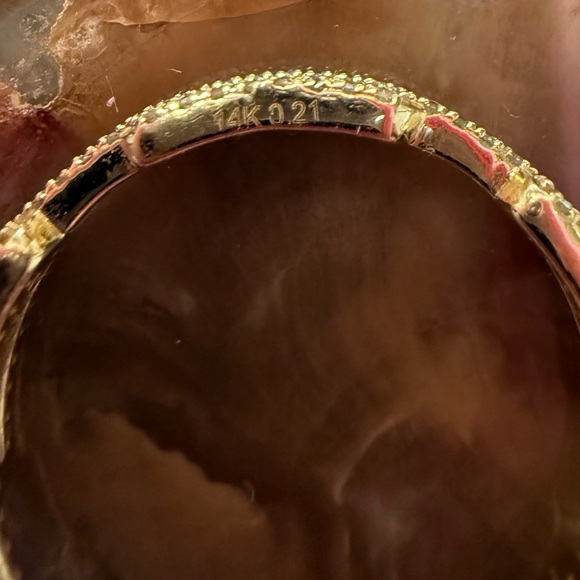 Wonderful 14k Yellow Gold Diamond Chain Link Ring - Picture 4 of 10